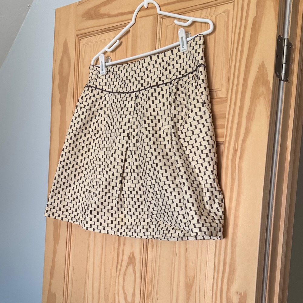 Nanette Lepore Vintage Black and Cream Mini Skirt
